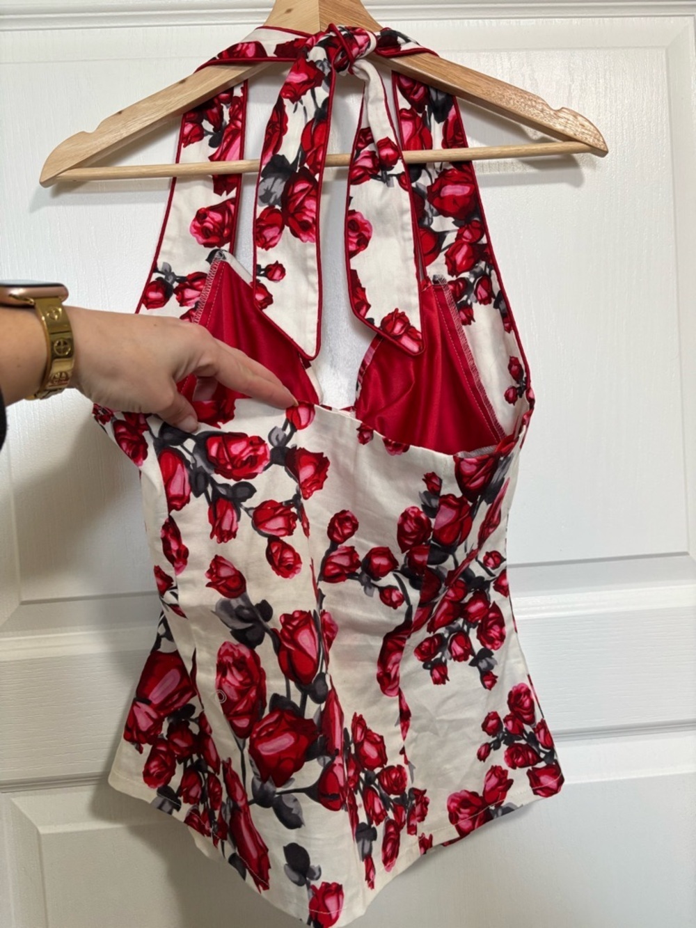 VOODOO VIXEN Retro Floral Corset Halter Top - Picture 4 of 5